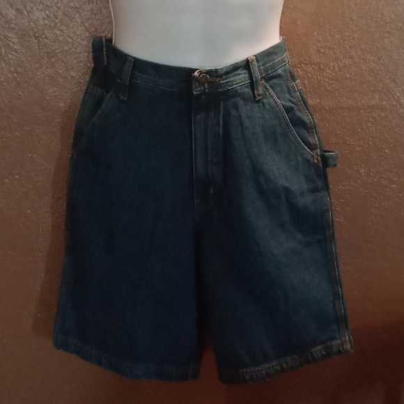 Full Blue Carpenter Denim Big Men's Jean Shorts - Picture 1 of 4